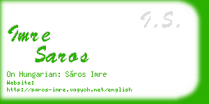 imre saros business card